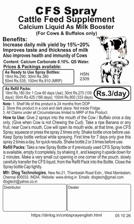 CFS Spray leaflet